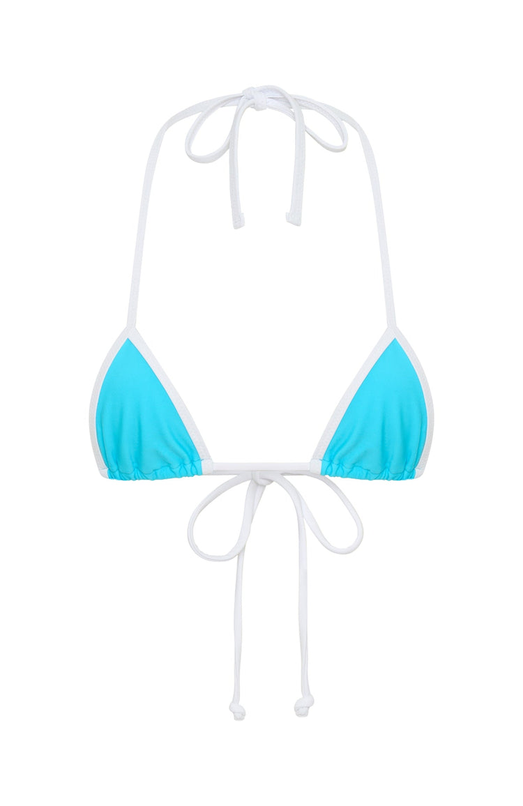 Inka Micro Bikini Top Paradise Blue/White