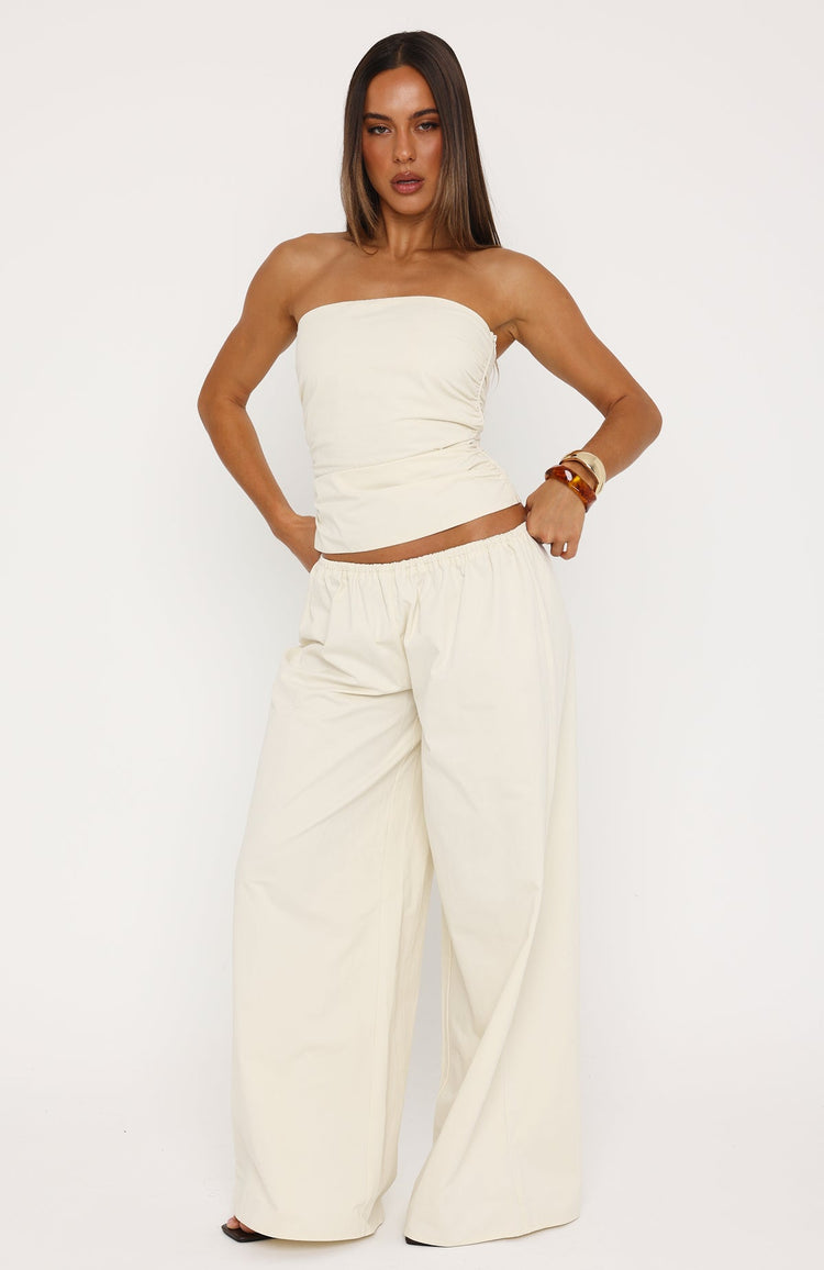 Just Like This Wide Leg Pants Cream