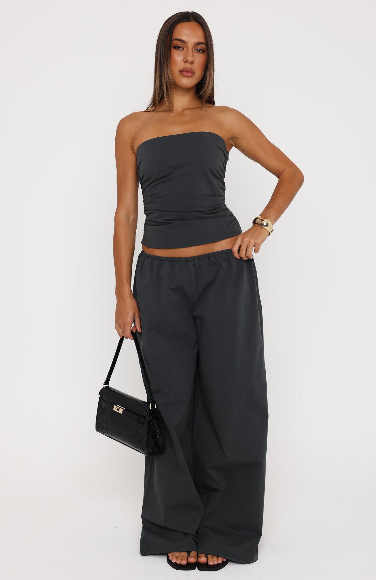 Just Like This Wide Leg Pants Slate