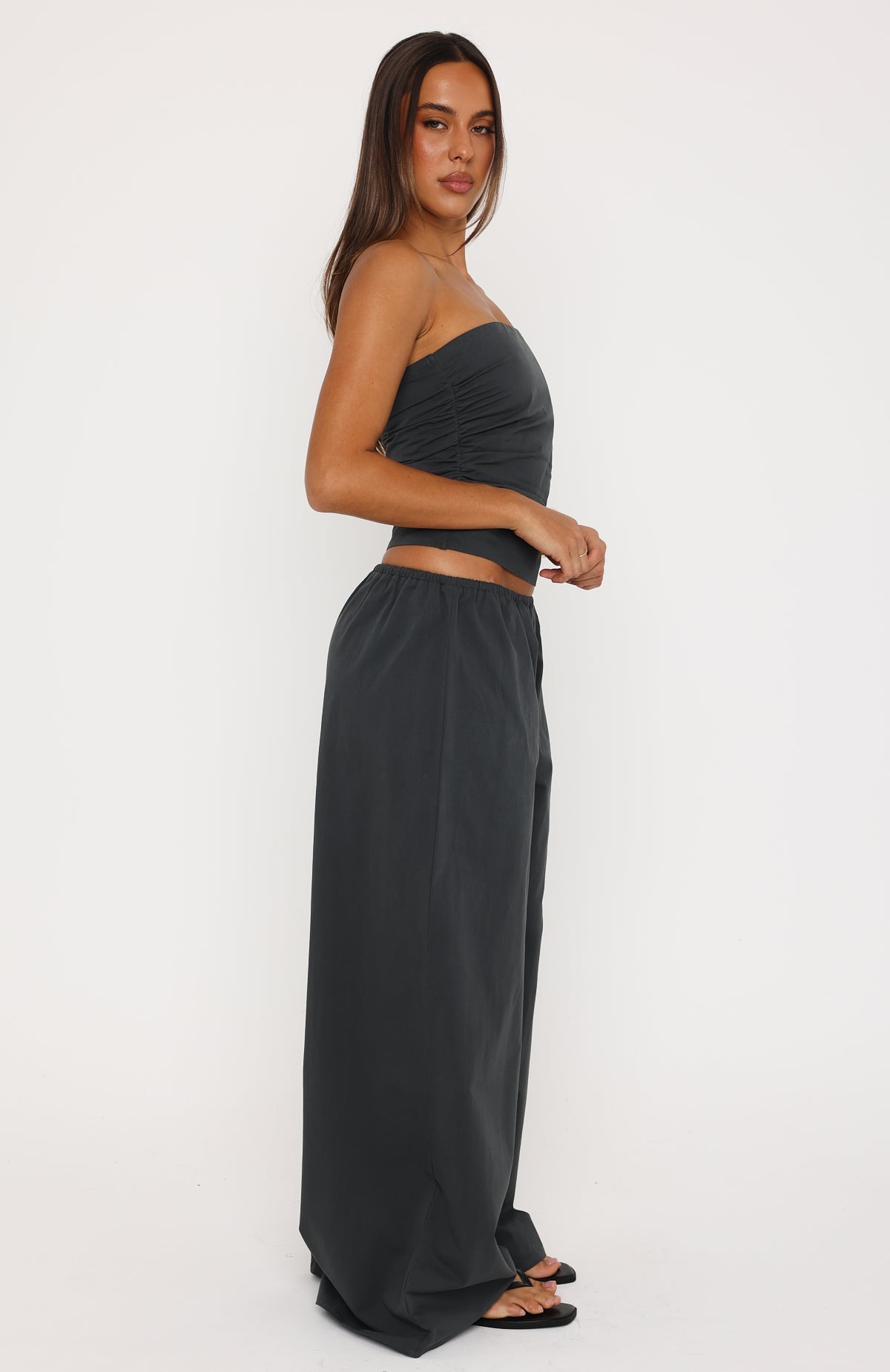 Just Like This Wide Leg Pants Slate