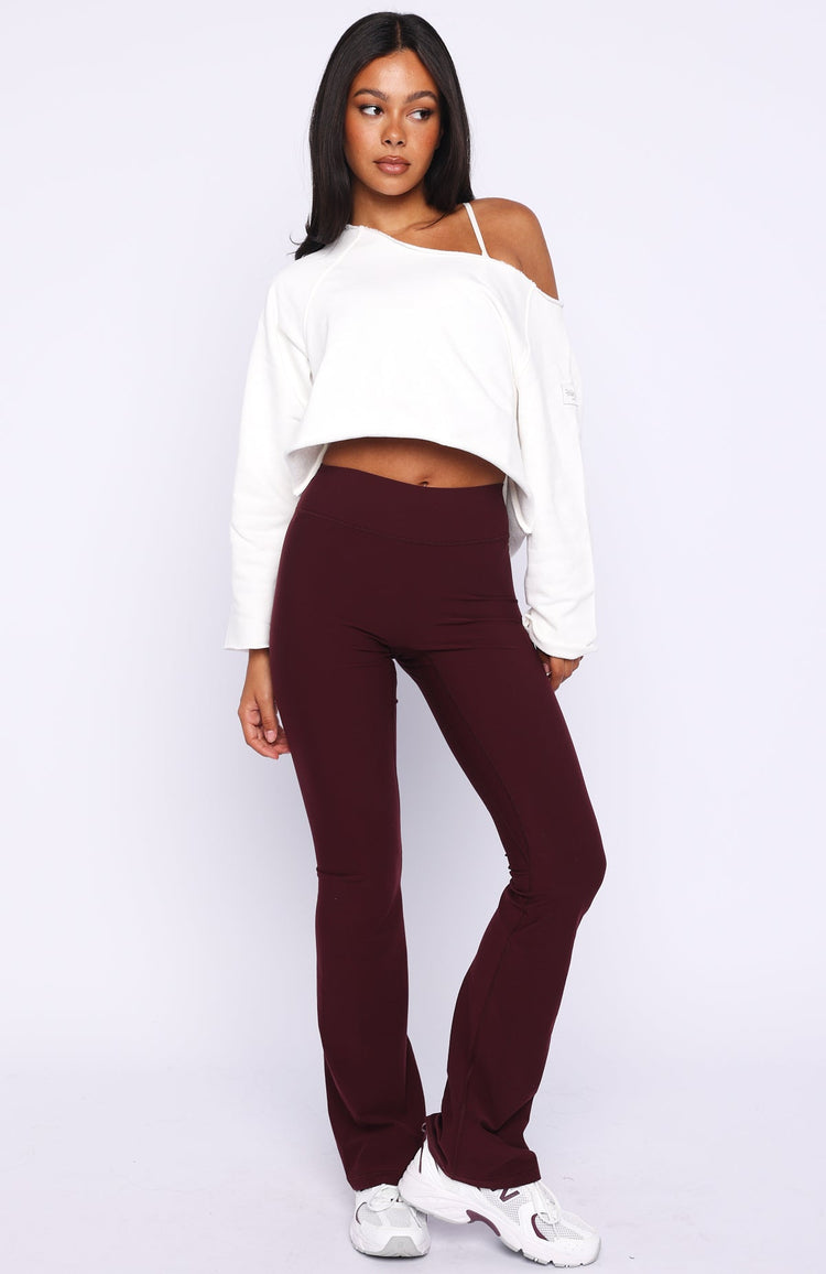 Keep It Rolling Cropped Off Shoulder Sweater Off White