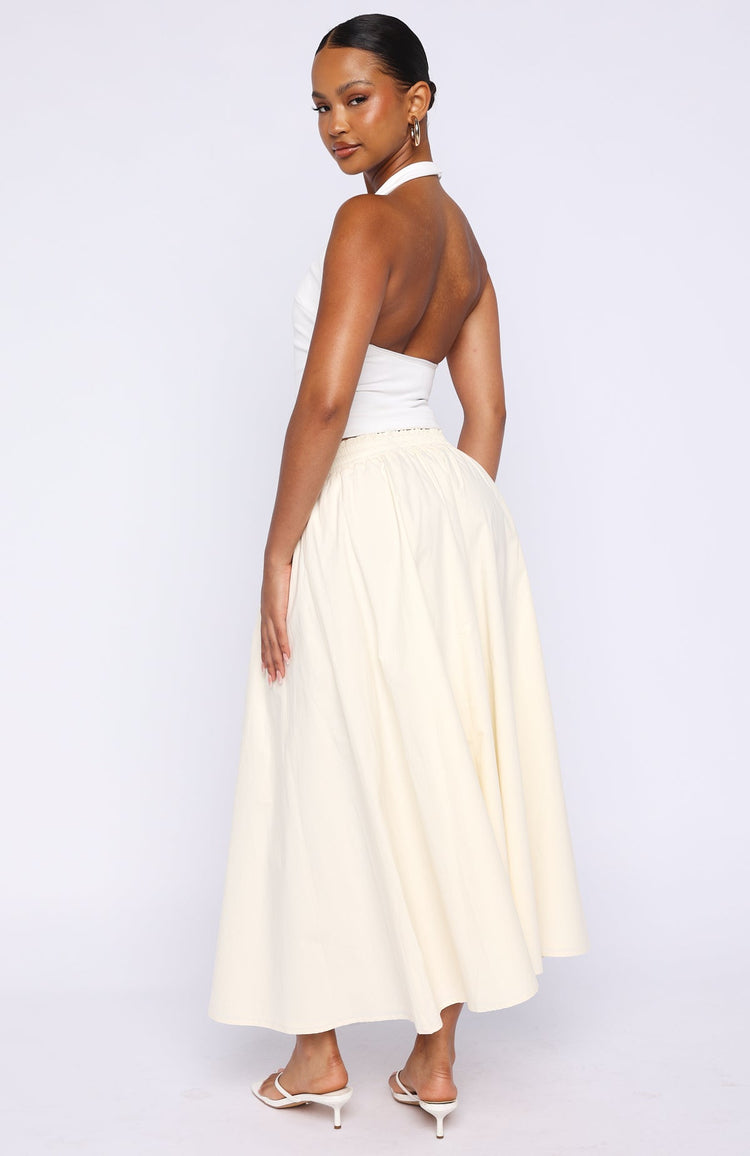Lost In Your Love Maxi Skirt Cream