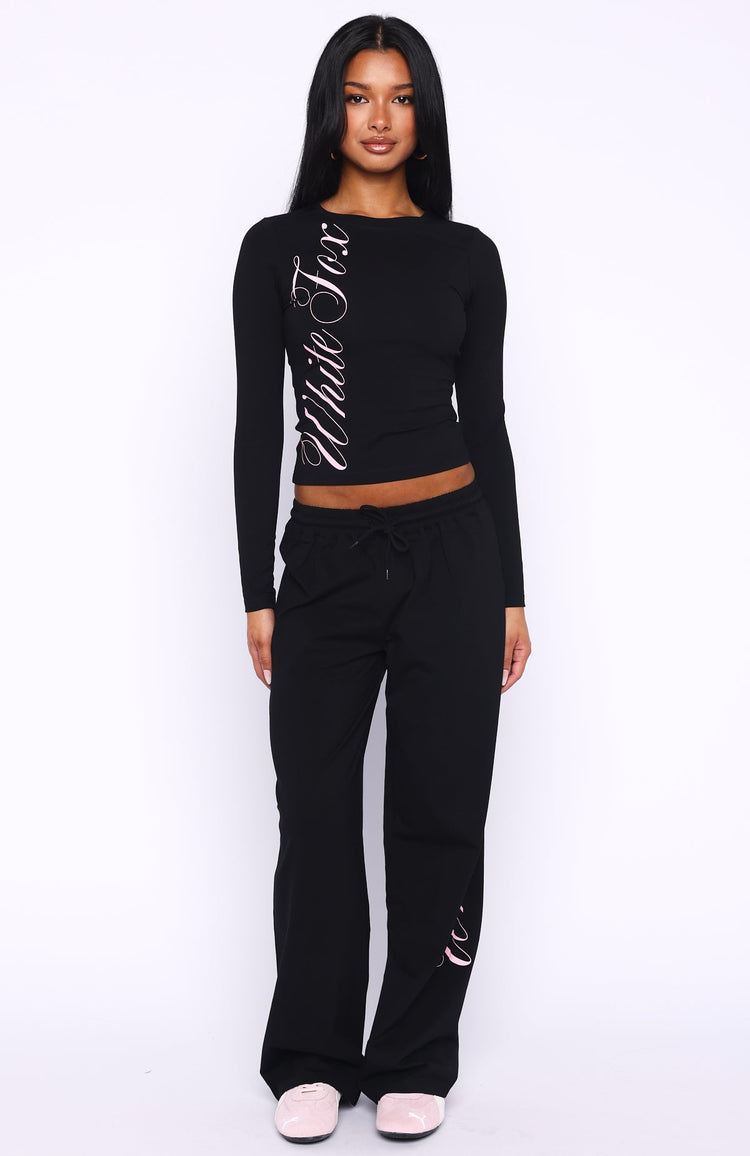 Luxurious Girl Long Sleeve Baby Tee Black