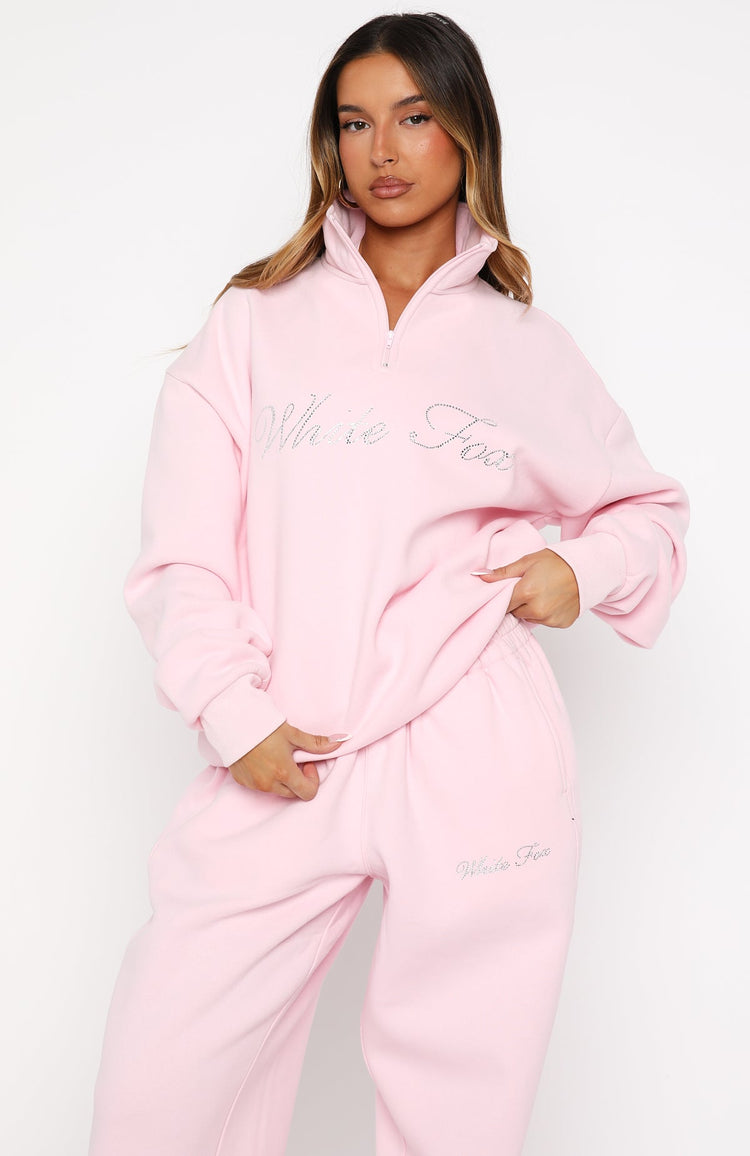 Make It Or Break It Quarter Zip Sweater Pink