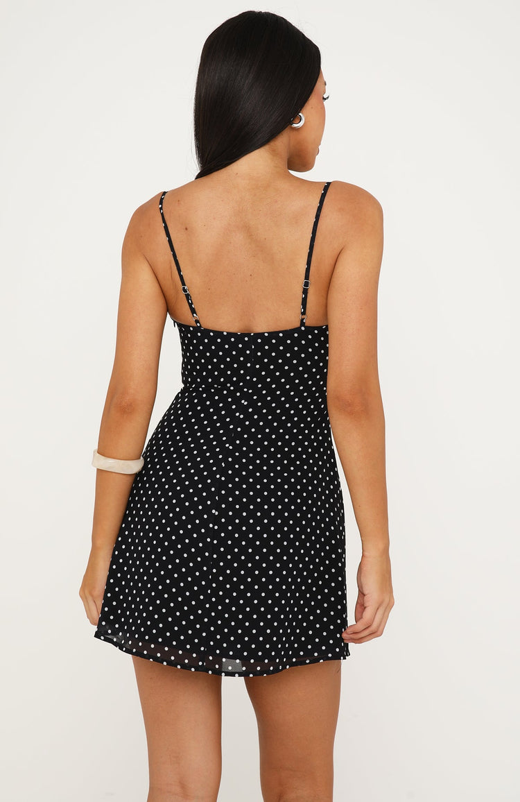 Making Statements Mini Dress Black/White Polka Dot