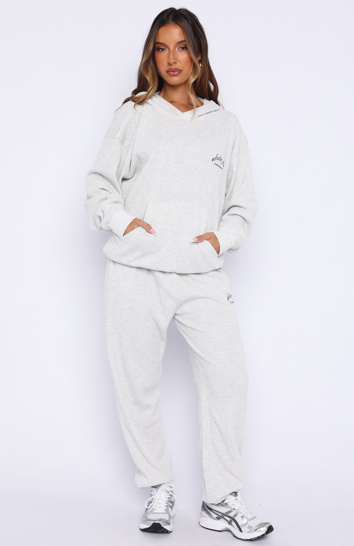 Moving Out Waffle Sweatpants Light Grey Marle
