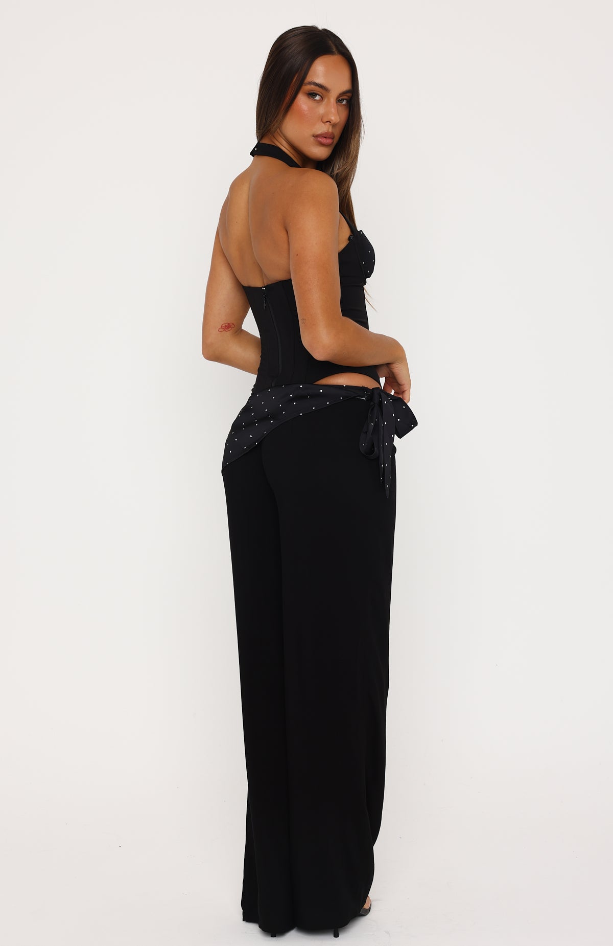 Night Kiss Tailored Straight Leg Pants Black