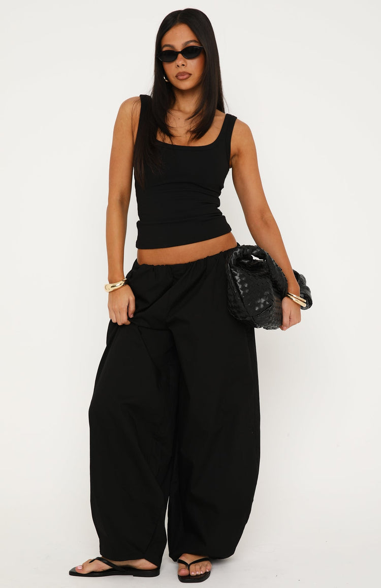 Off The Record Low Rise Cargo Pants Black