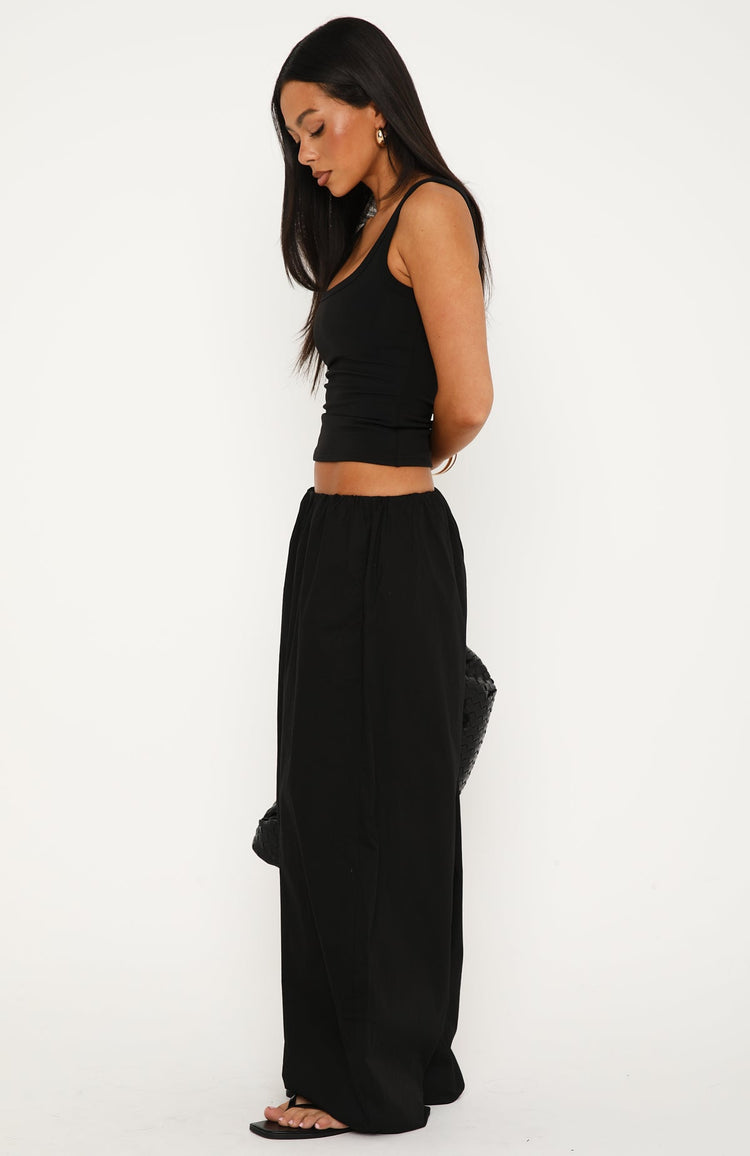 Off The Record Low Rise Cargo Pants Black