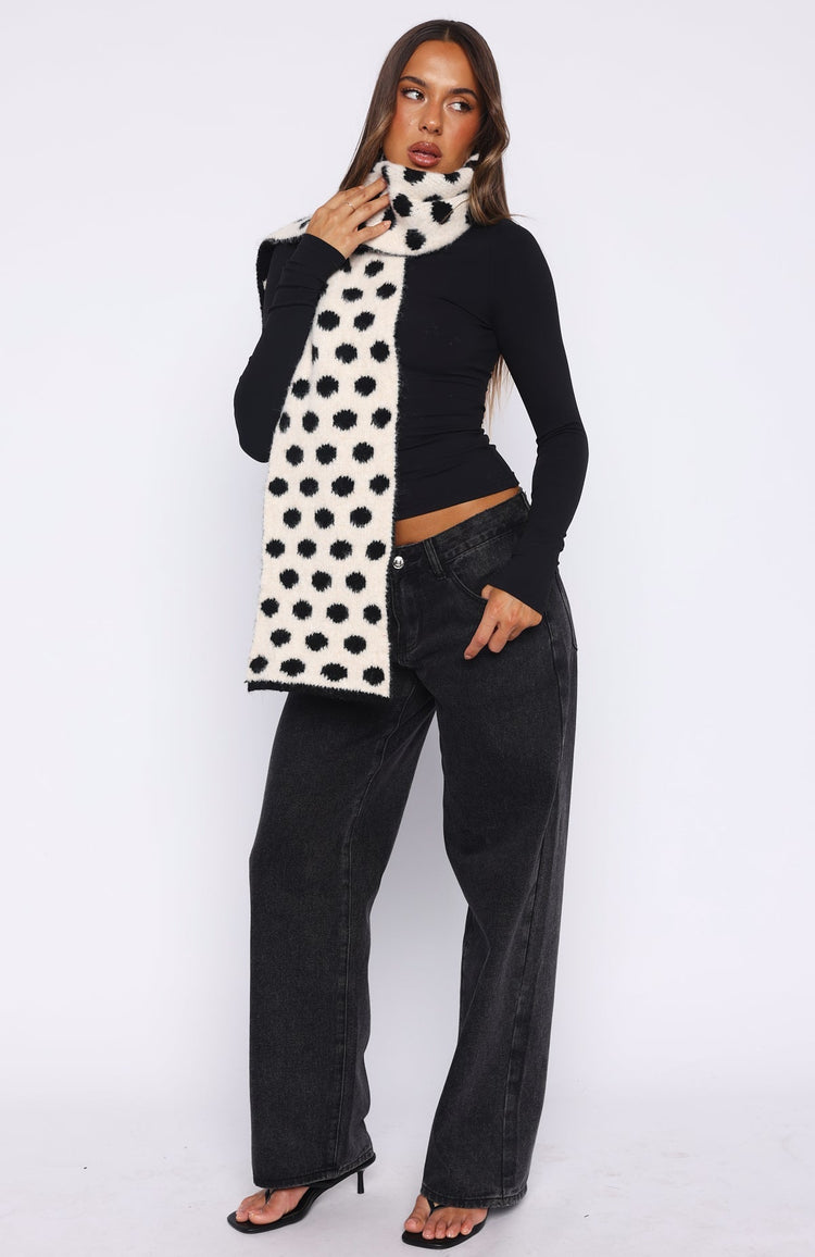Olesia Polka Dot Scarf Black & Cream