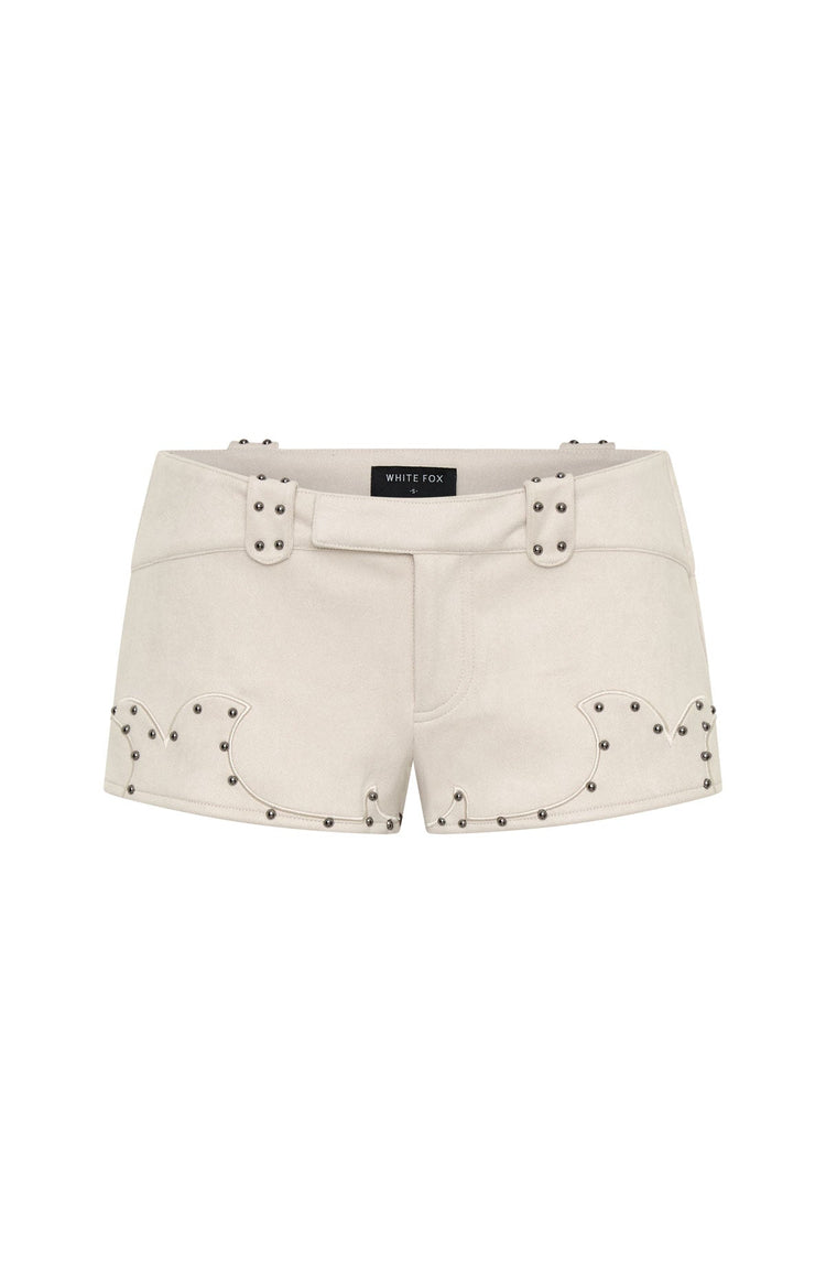 Sing It Back Faux Suede Shorts Cream