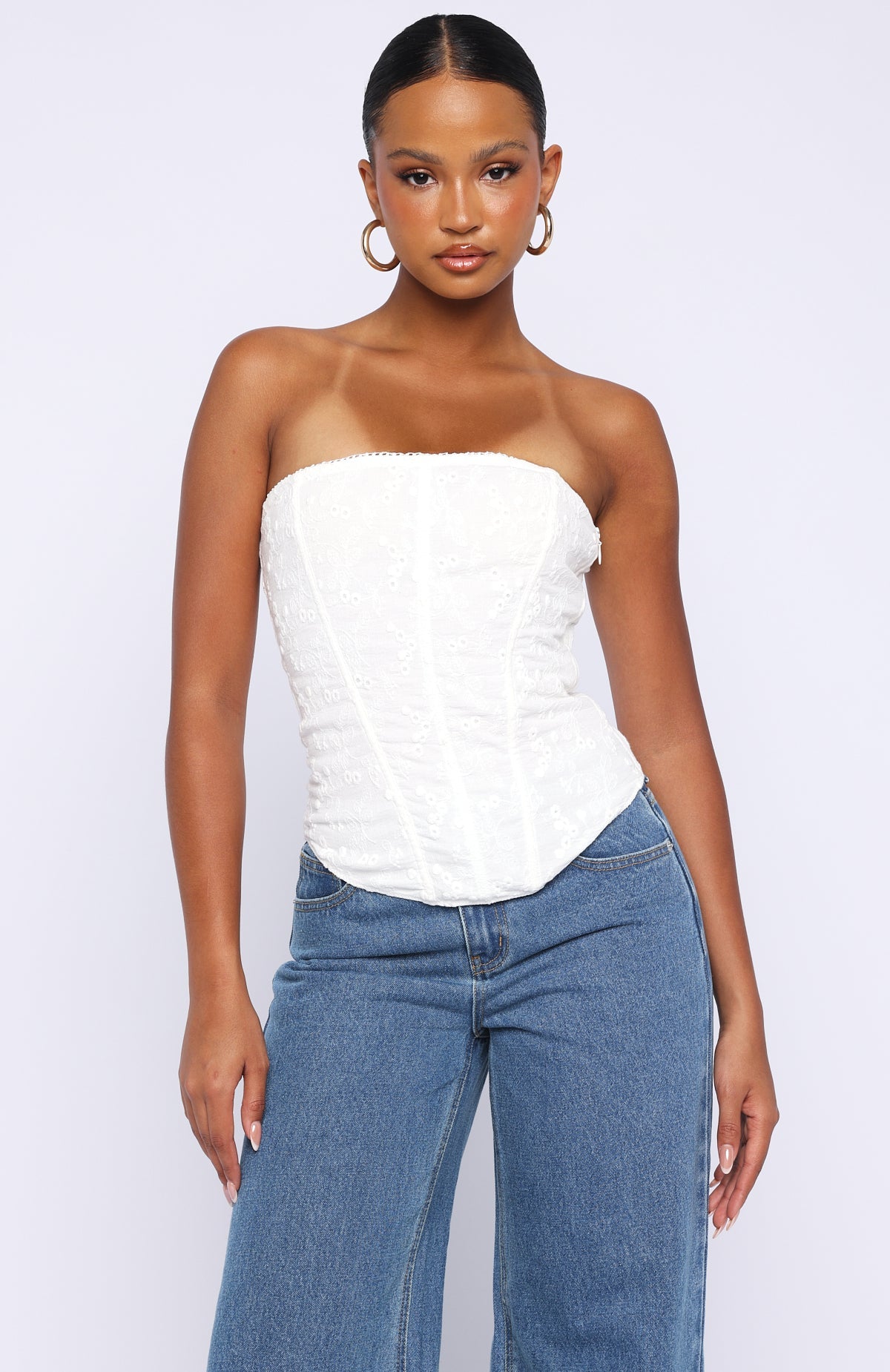 Snowdrop Strapless Bustier White