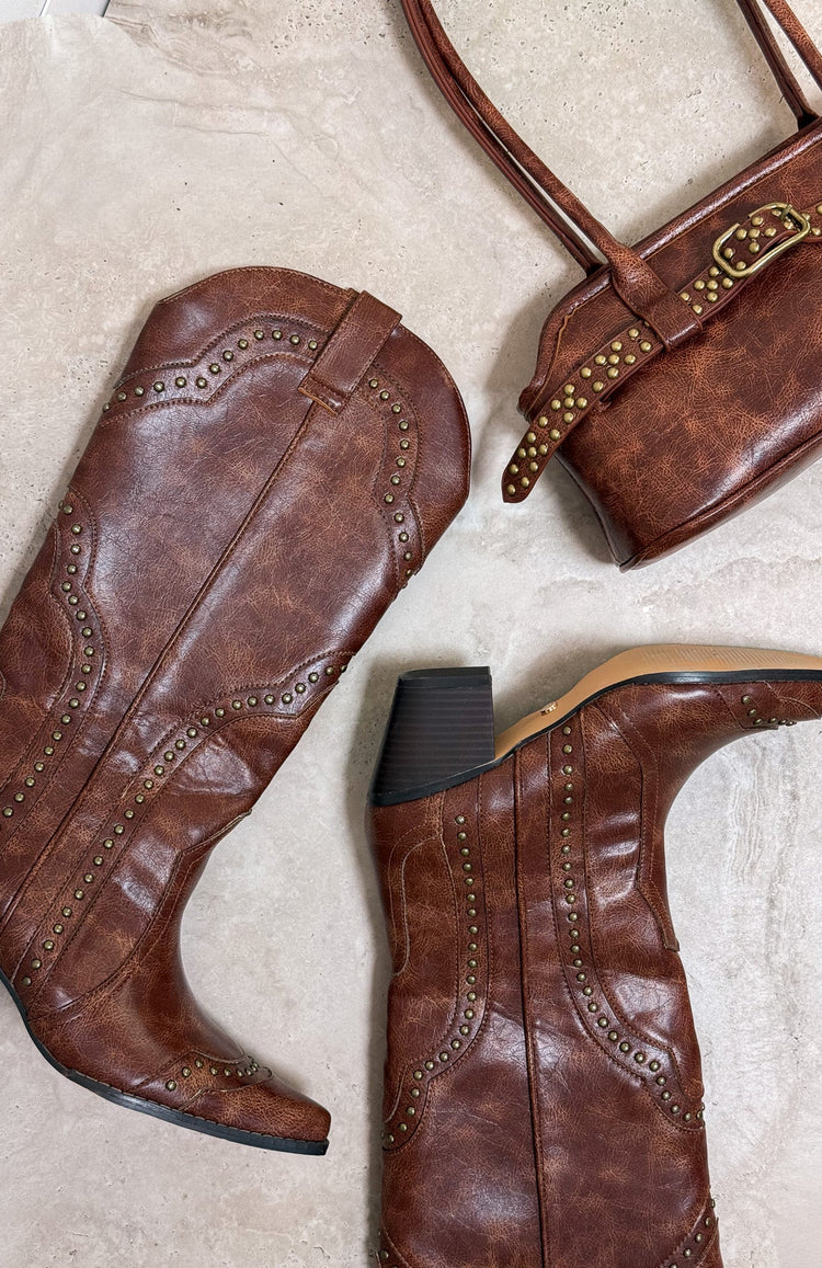 Sadie Cowboy Boots Vintage Chocolate