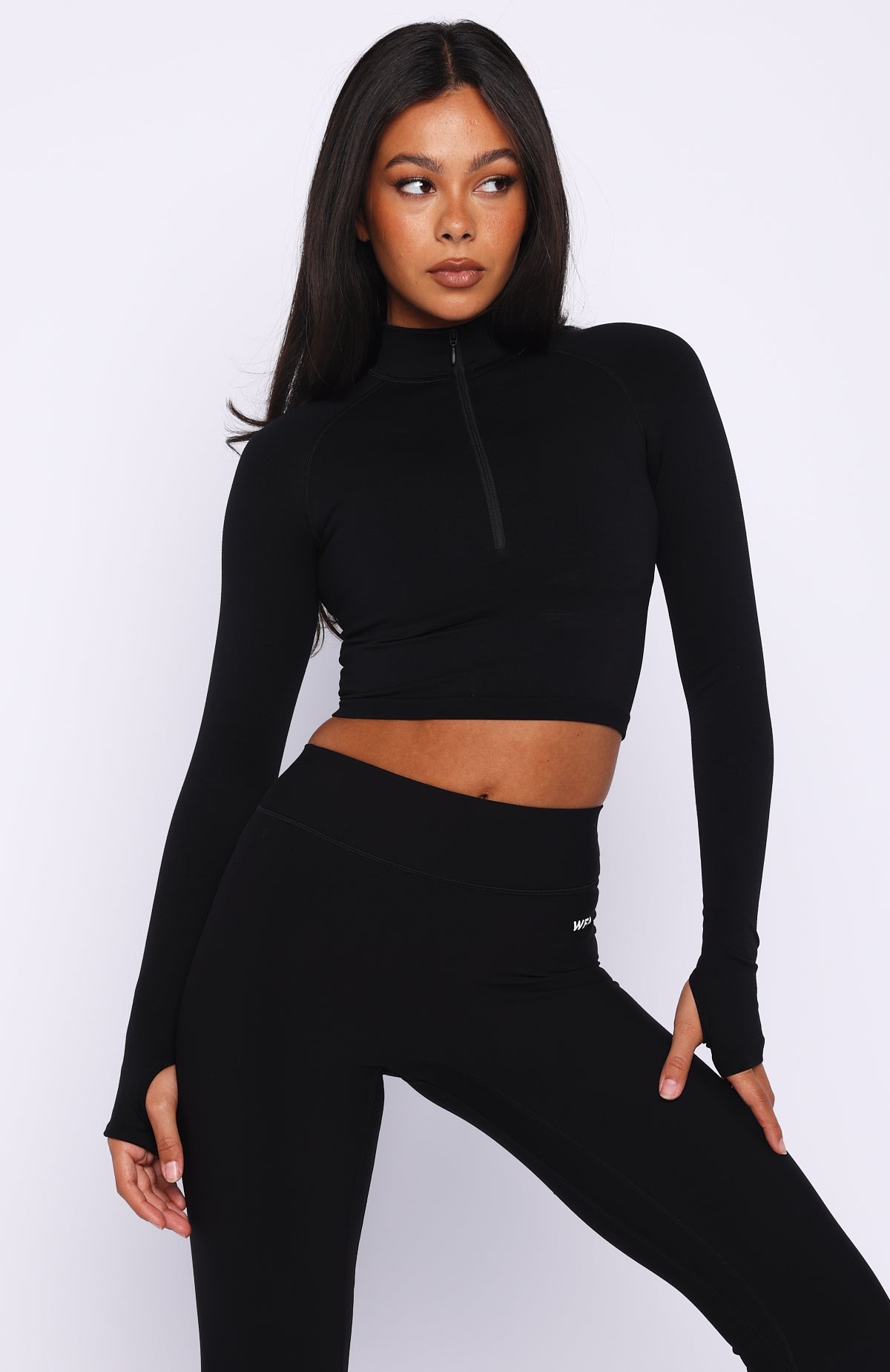Stride Seamless Zip Long Sleeve Black