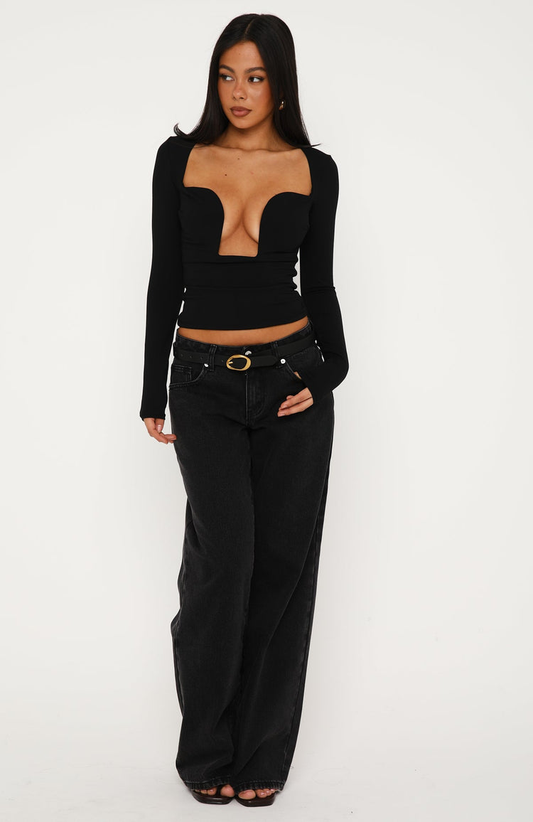 Treasure You Long Sleeve Bustier Black