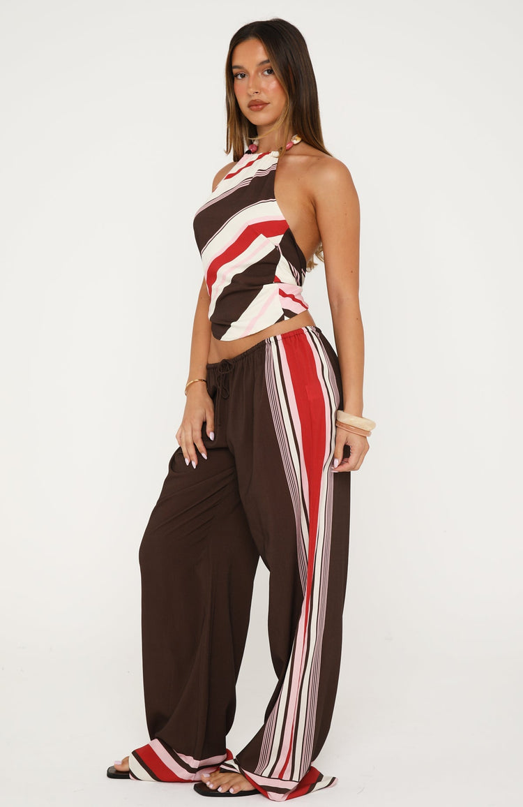 Tropic Muse Wide Leg Pants Raspberry Love