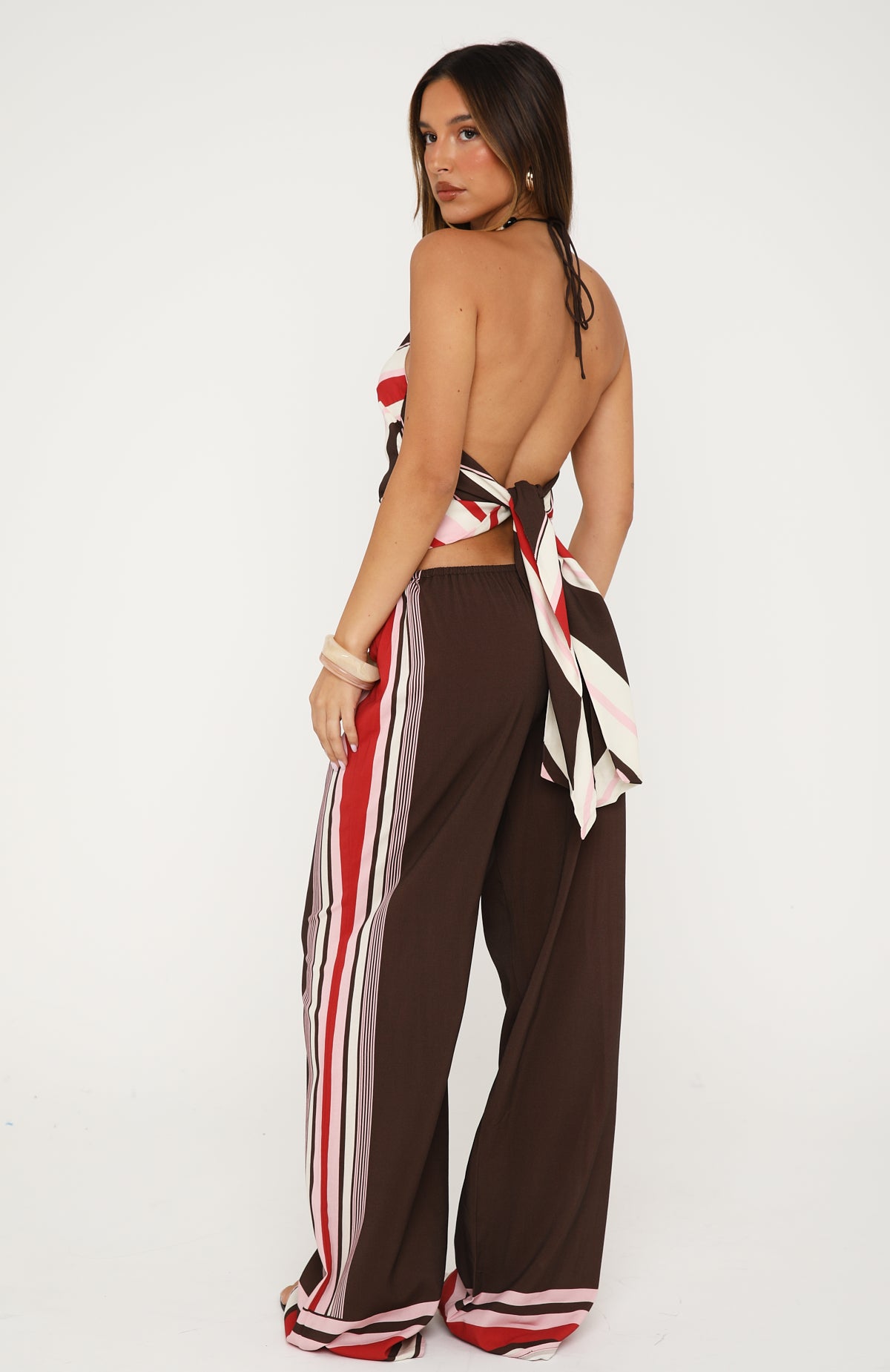 Tropic Muse Wide Leg Pants Raspberry Love