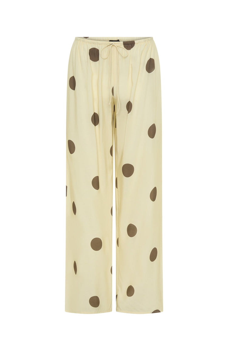 Tropic Muse Pants Cream/Choc Polka Dot