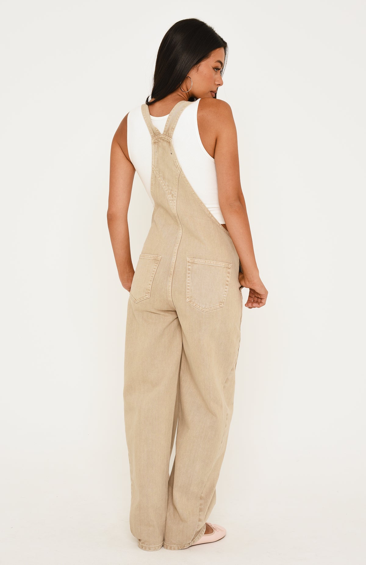 Wild About Her Denim Overall Jumpsuit Sesame Wash