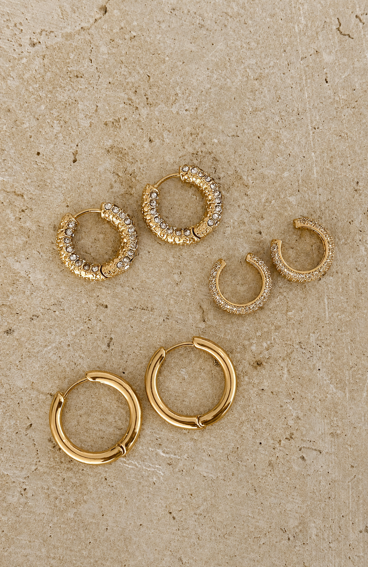 Winston Hoop Earring Set Gold