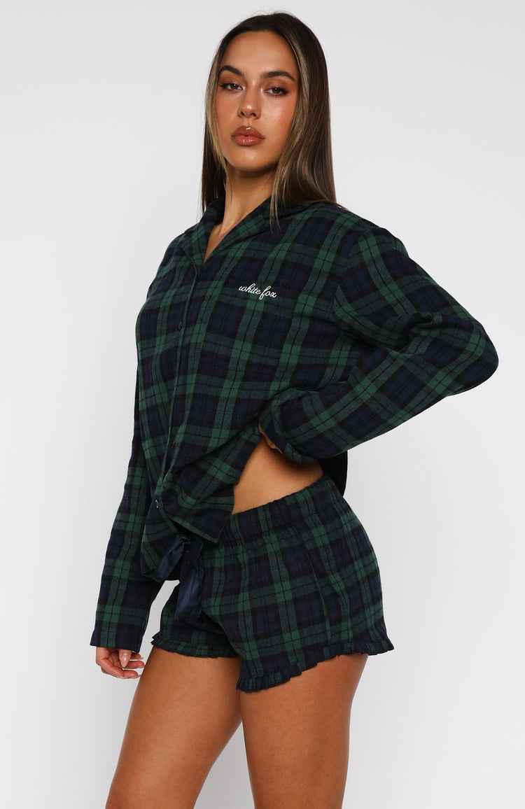 That Time Of Year Pyjama Shorts Green/Navy