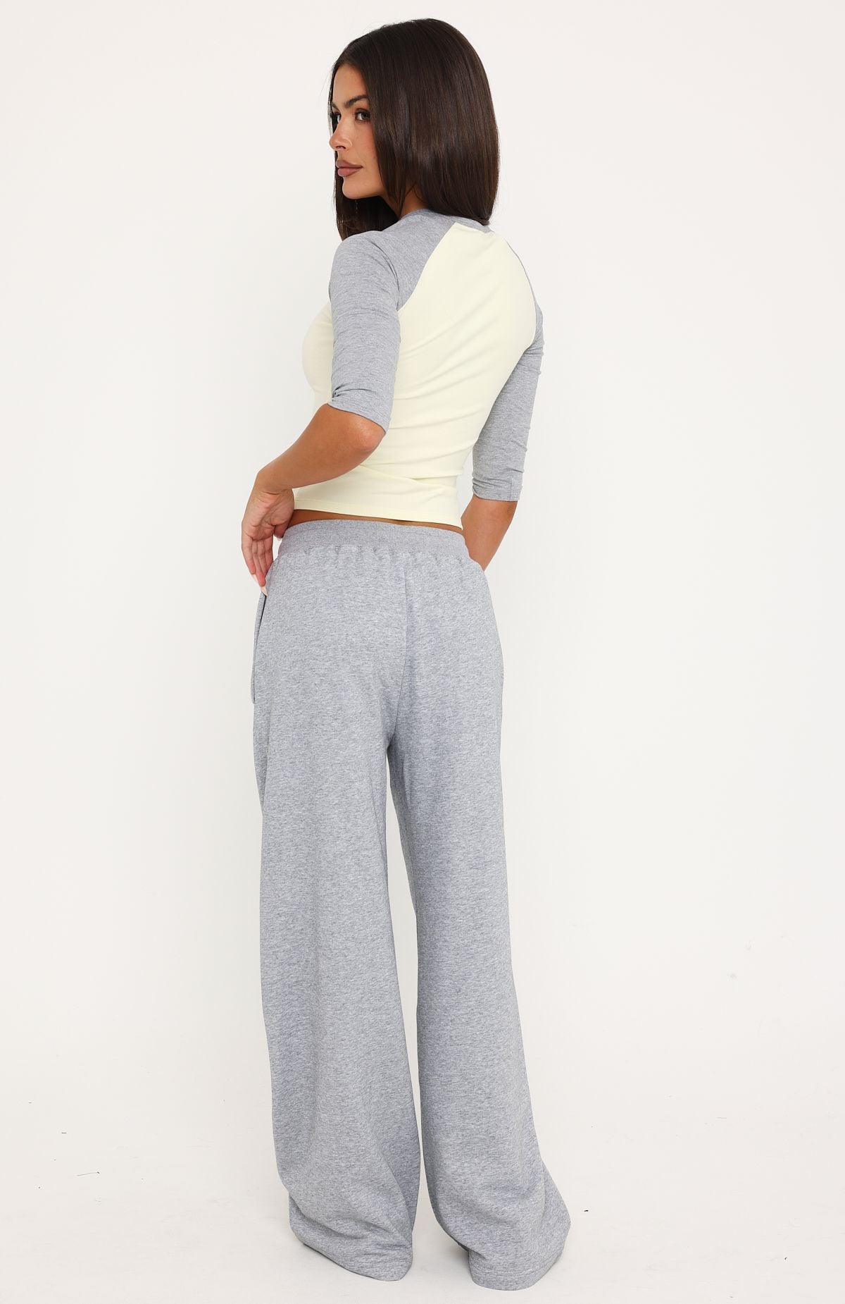 Tatiana Wide Leg Sweatpants Grey Marle