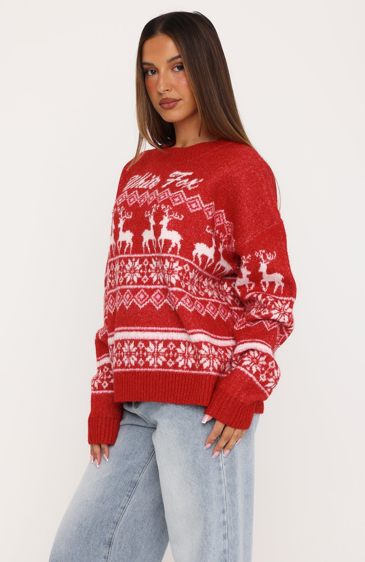 Arctic Fire Knit Sweater Merry Red