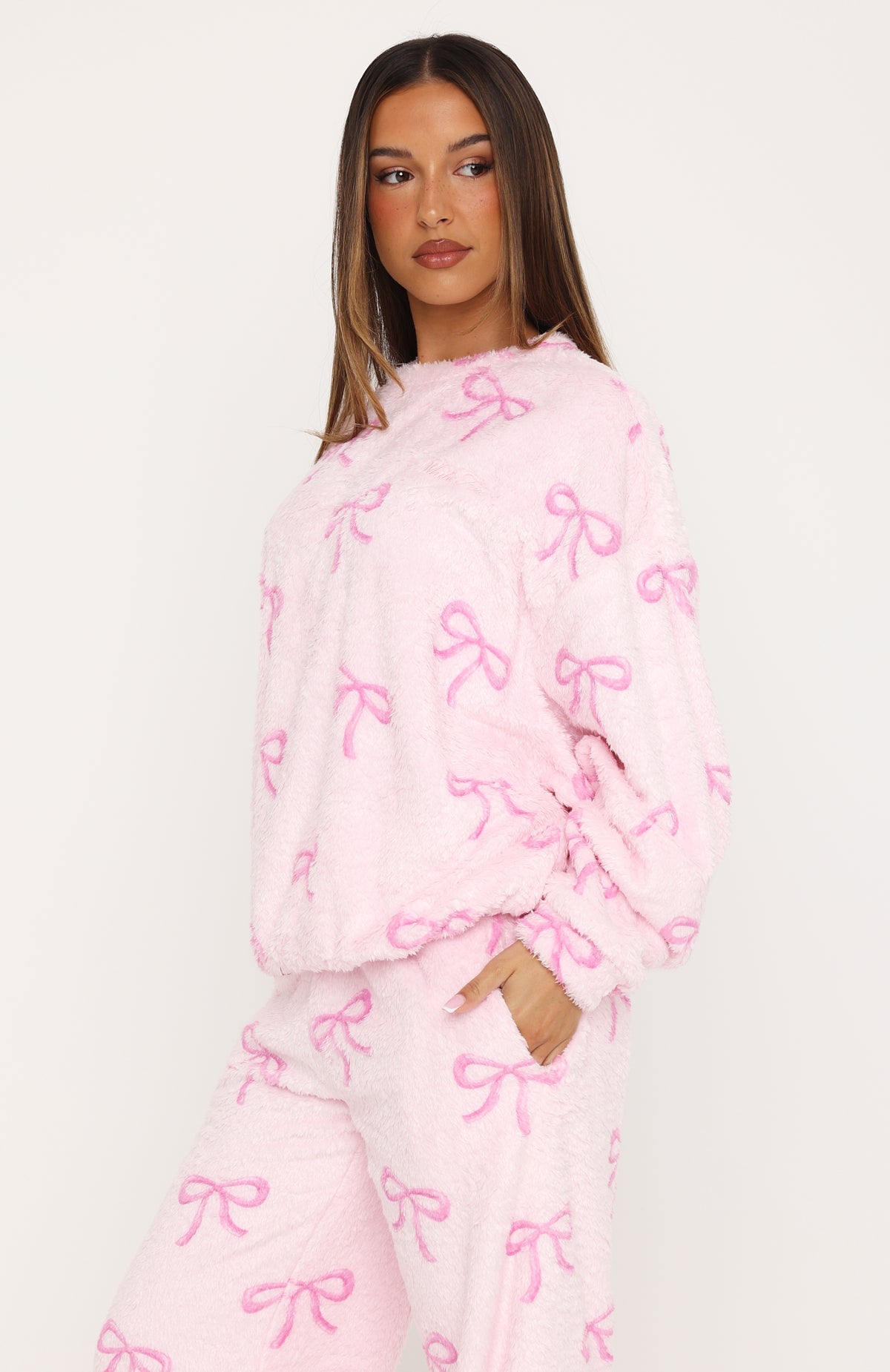 Cuddly And Cosy Pyjama Sweater Pink Bow