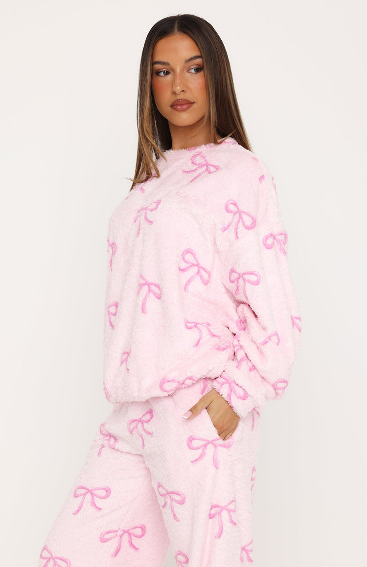 Cuddly And Cosy Pyjama Sweater Pink Bow