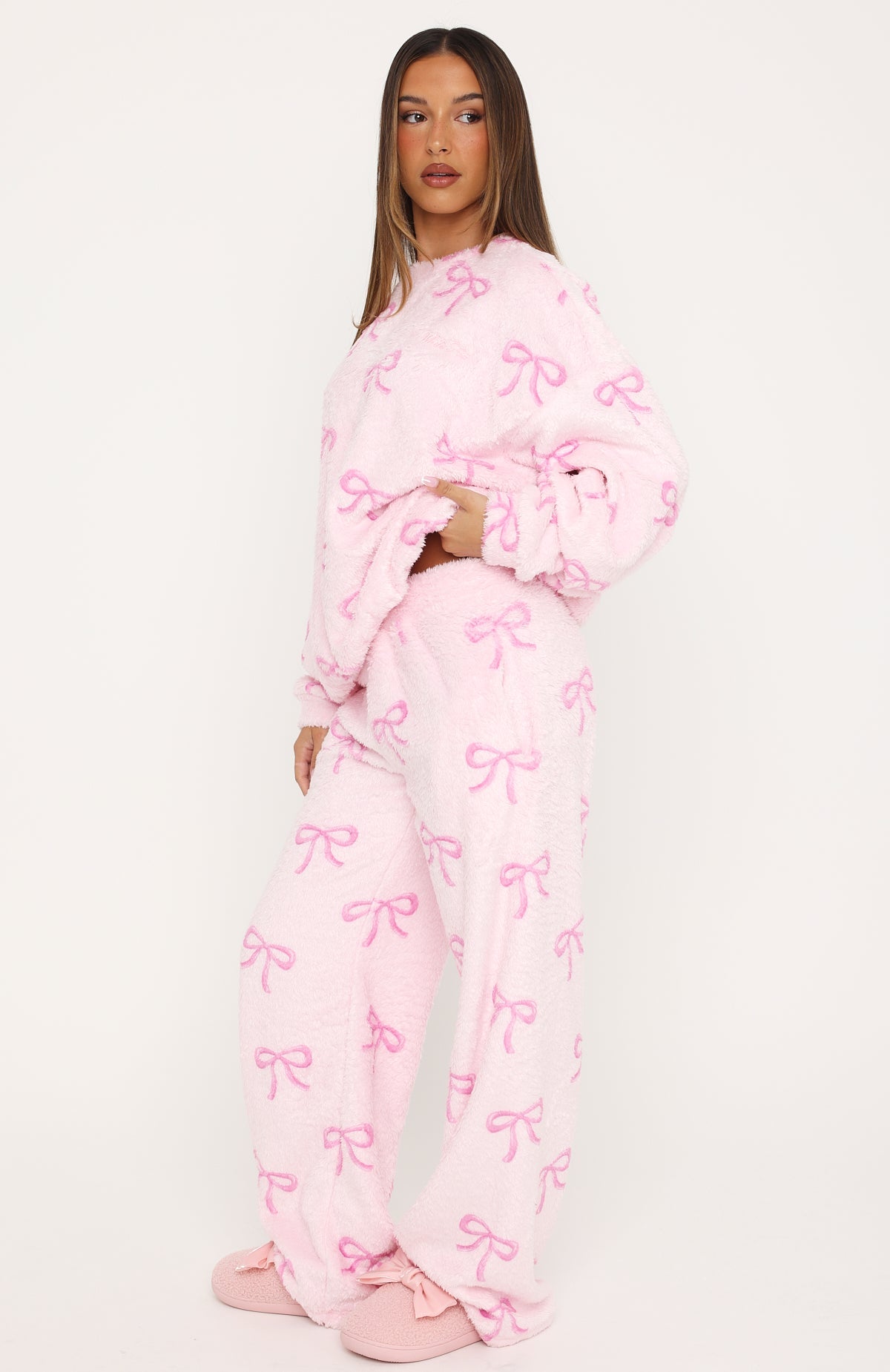 Cuddly And Cosy Pyjama Pants Pink Bow