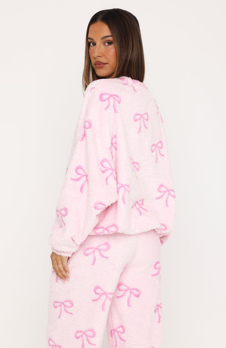Cuddly And Cosy Pyjama Sweater Pink Bow