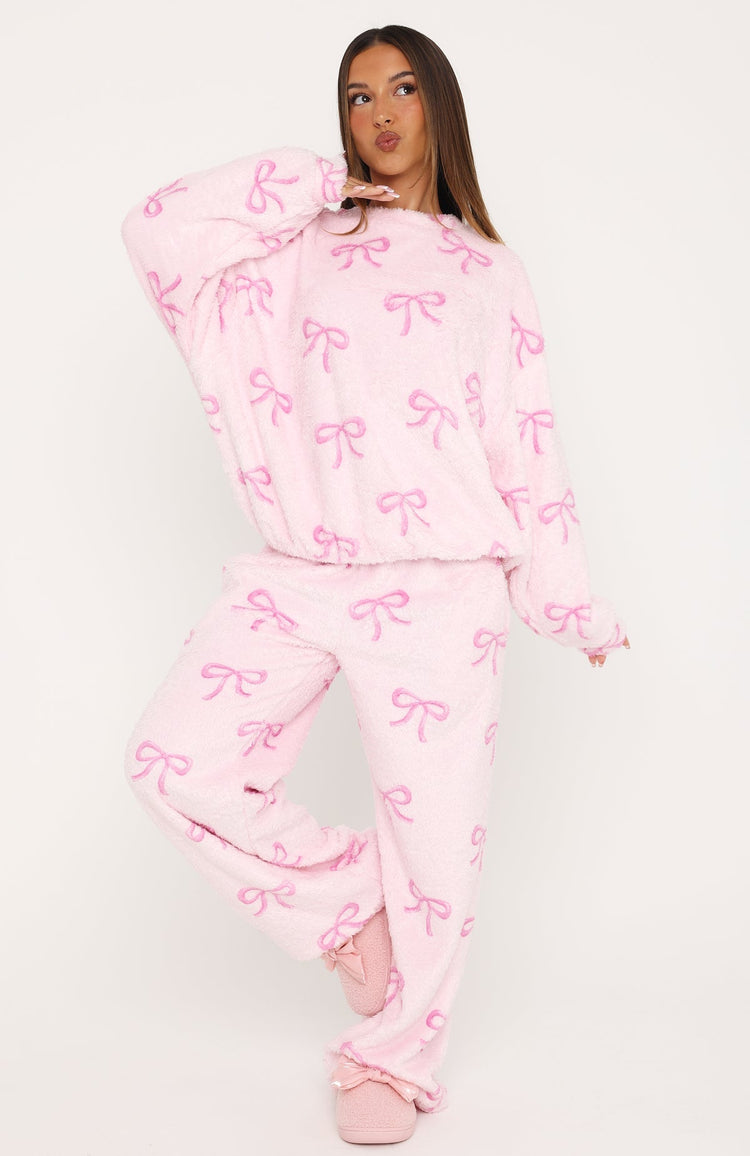 Cuddly And Cosy Pyjama Sweater Pink Bow