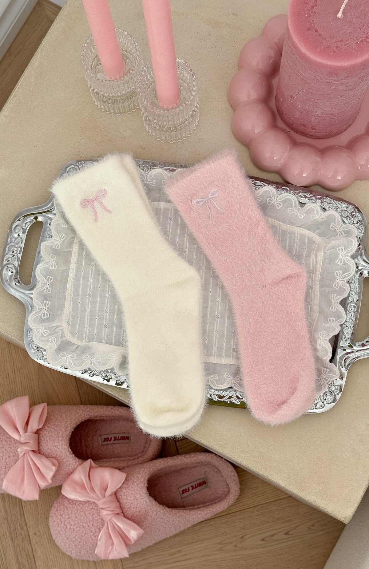 Dream Sequence 2 Pack Socks White/Pink