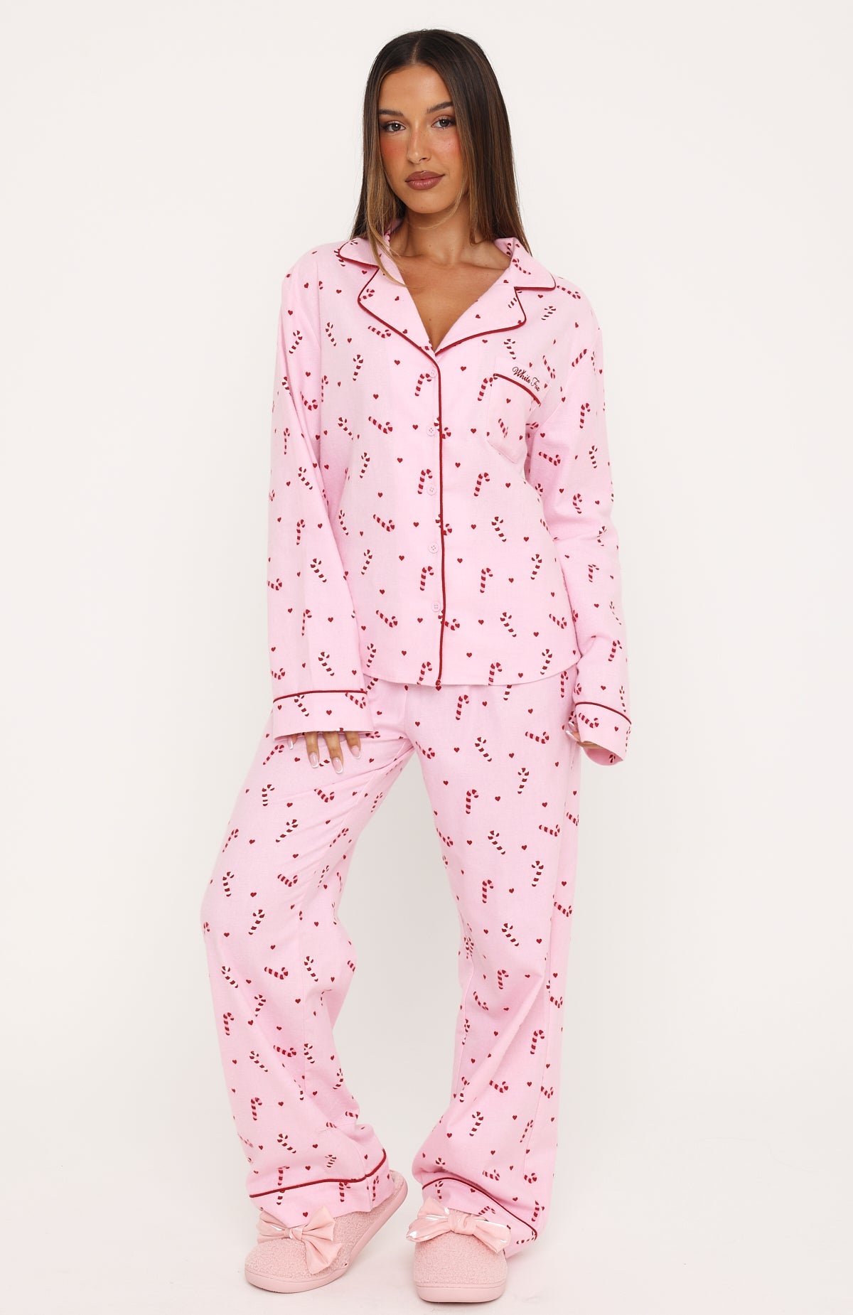 Dreamland Long Sleeve Pyjama Set Candy Cane Kisses