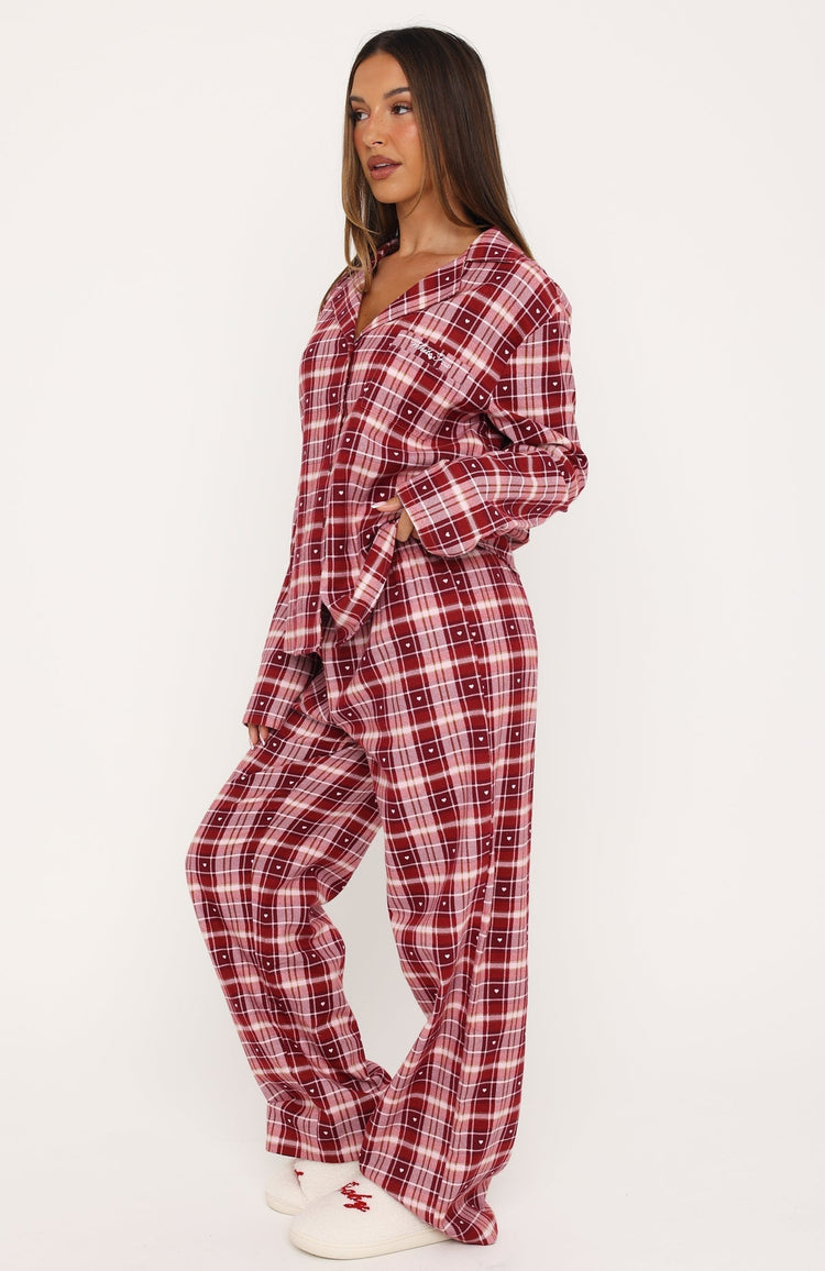 Dreamland Long Sleeve Pyjama Set Ribbon Plaid