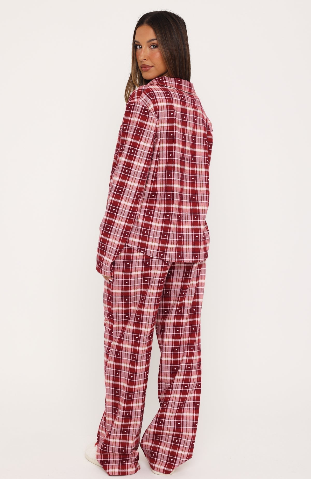 Dreamland Long Sleeve Pyjama Set Ribbon Plaid