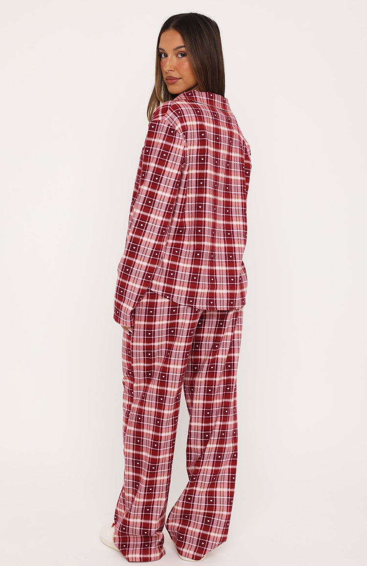 Dreamland Long Sleeve Pyjama Set Ribbon Plaid