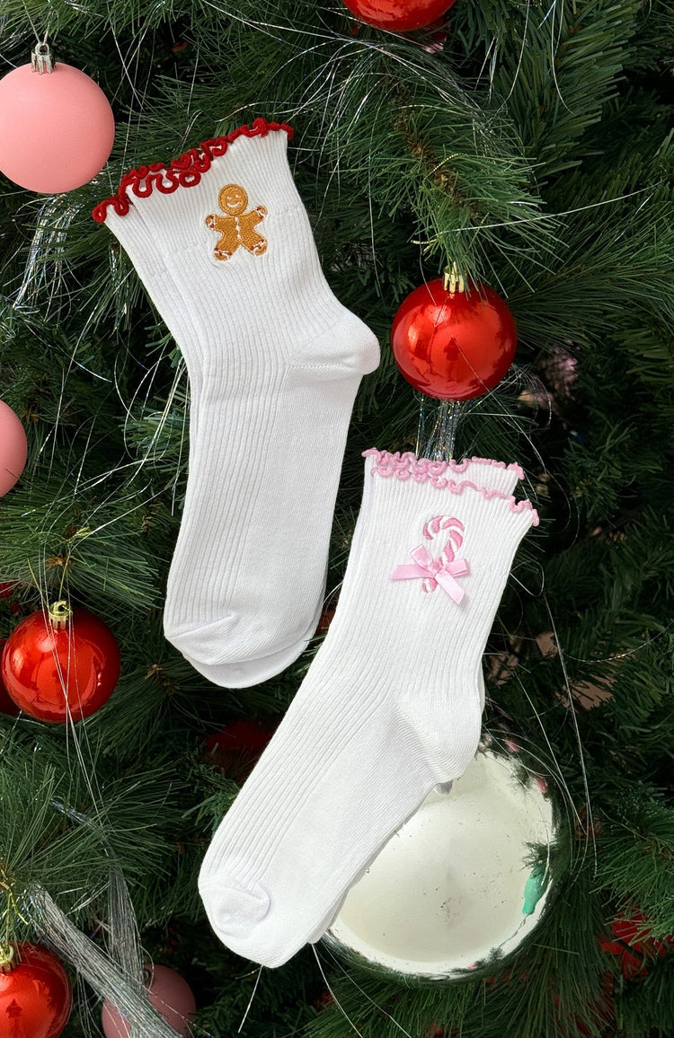 Festive Socks 2 Pack Candy Cane/Gingerbread