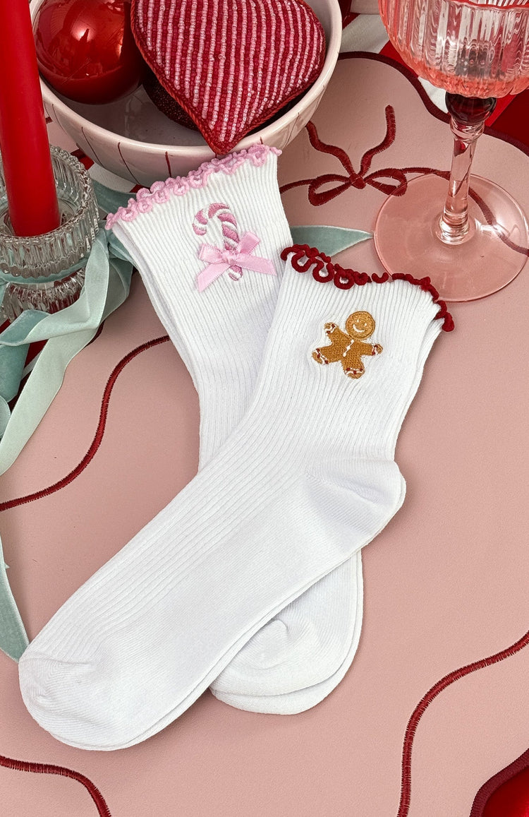 Festive Socks 2 Pack Candy Cane/Gingerbread