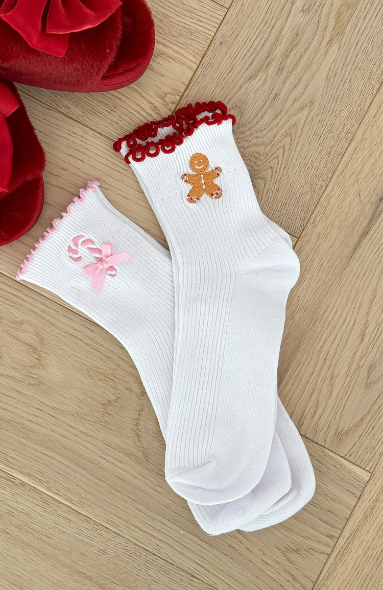 Festive Socks 2 Pack Candy Cane/Gingerbread