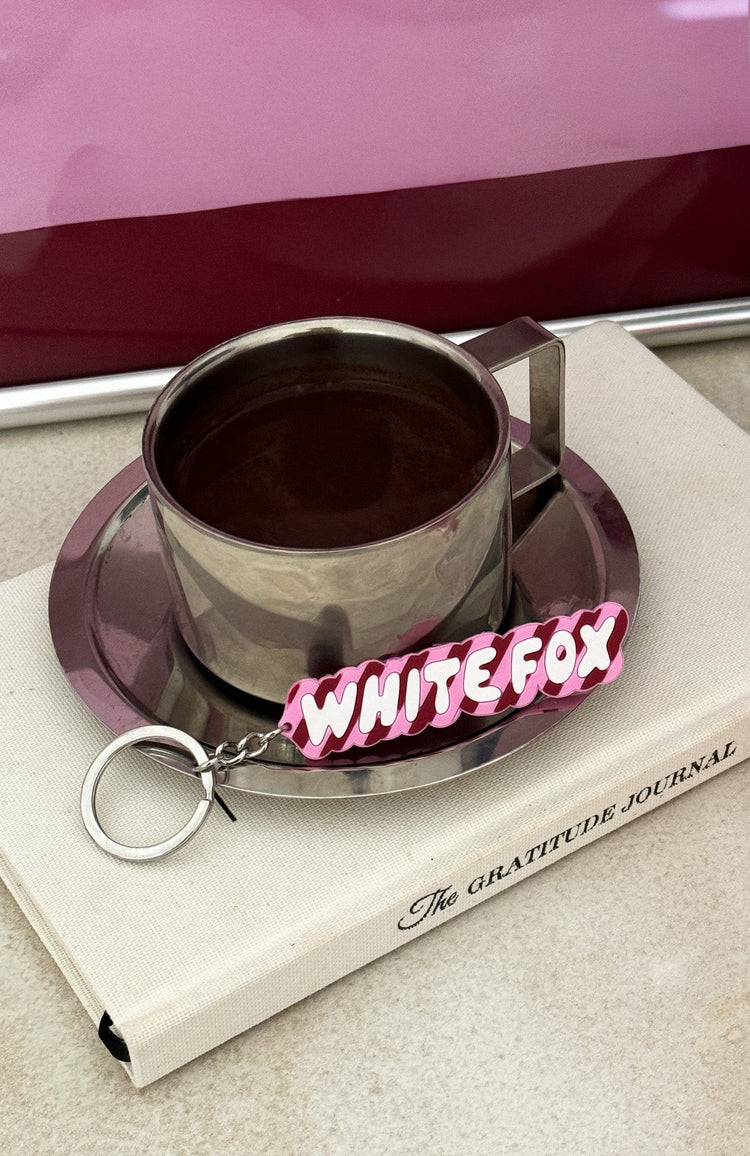 I've Got You Keychain Burgundy/Pink Stripe