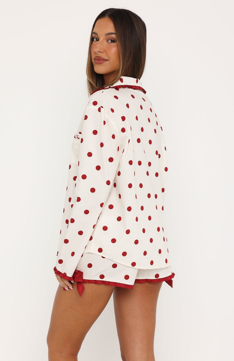 Lazy Day Long Sleeve Pyjama Top Berry Sprinkle