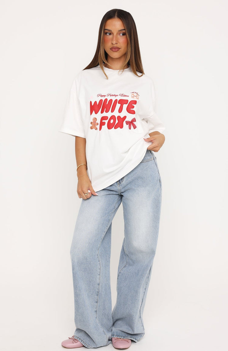 Merry & Bright Oversized Tee White