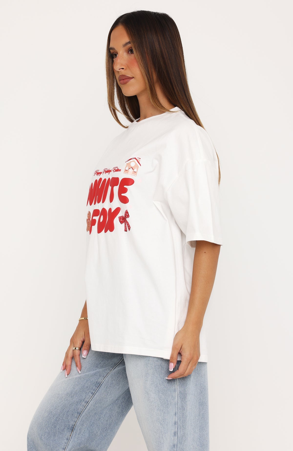 Merry & Bright Oversized Tee White
