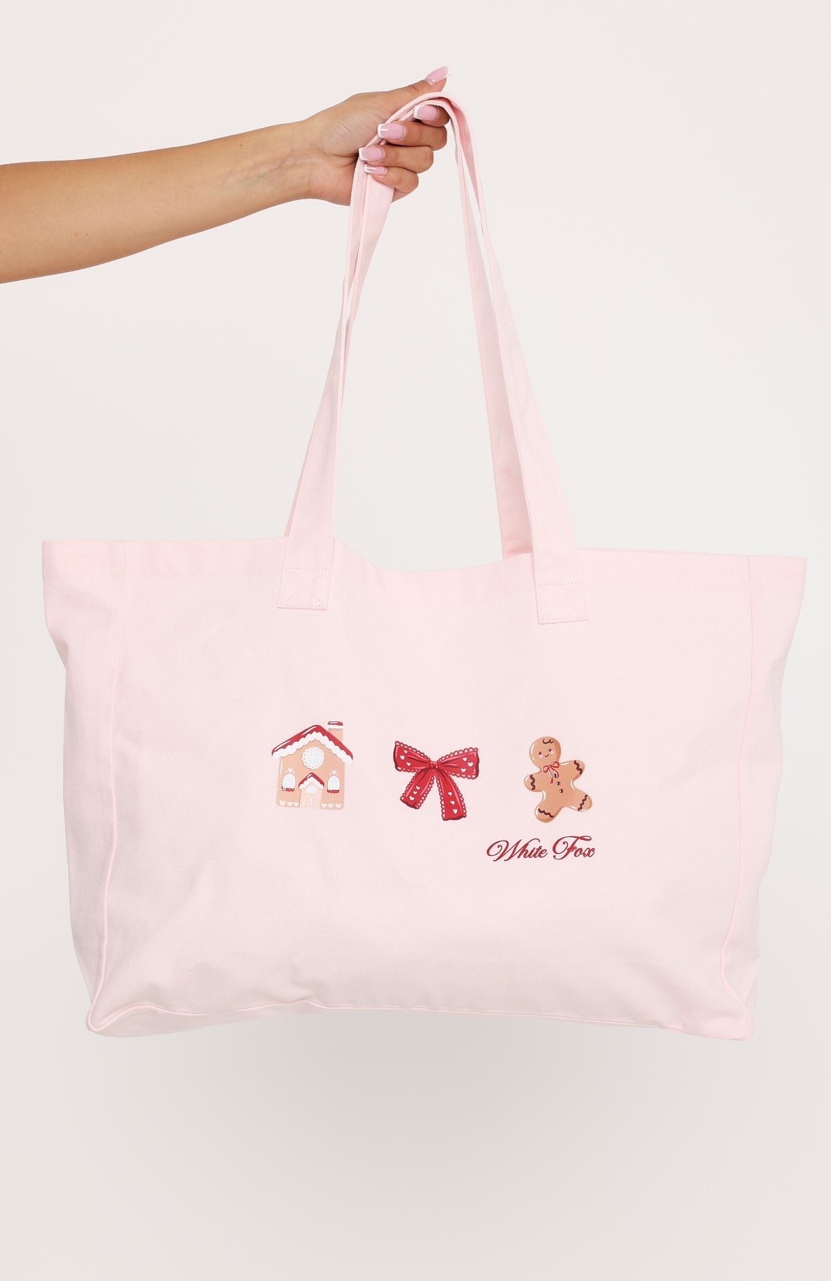 Merry & Bright Tote Bag Pink