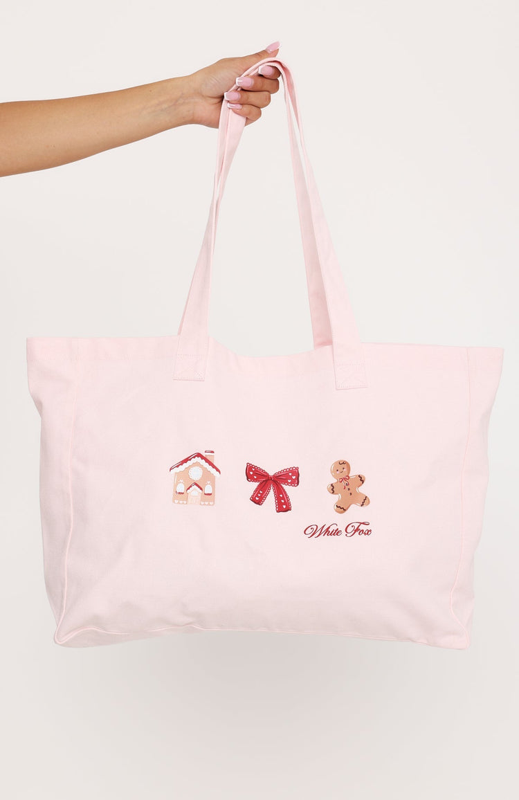 Merry & Bright Tote Bag Pink