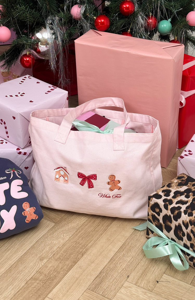 Merry & Bright Tote Bag Pink