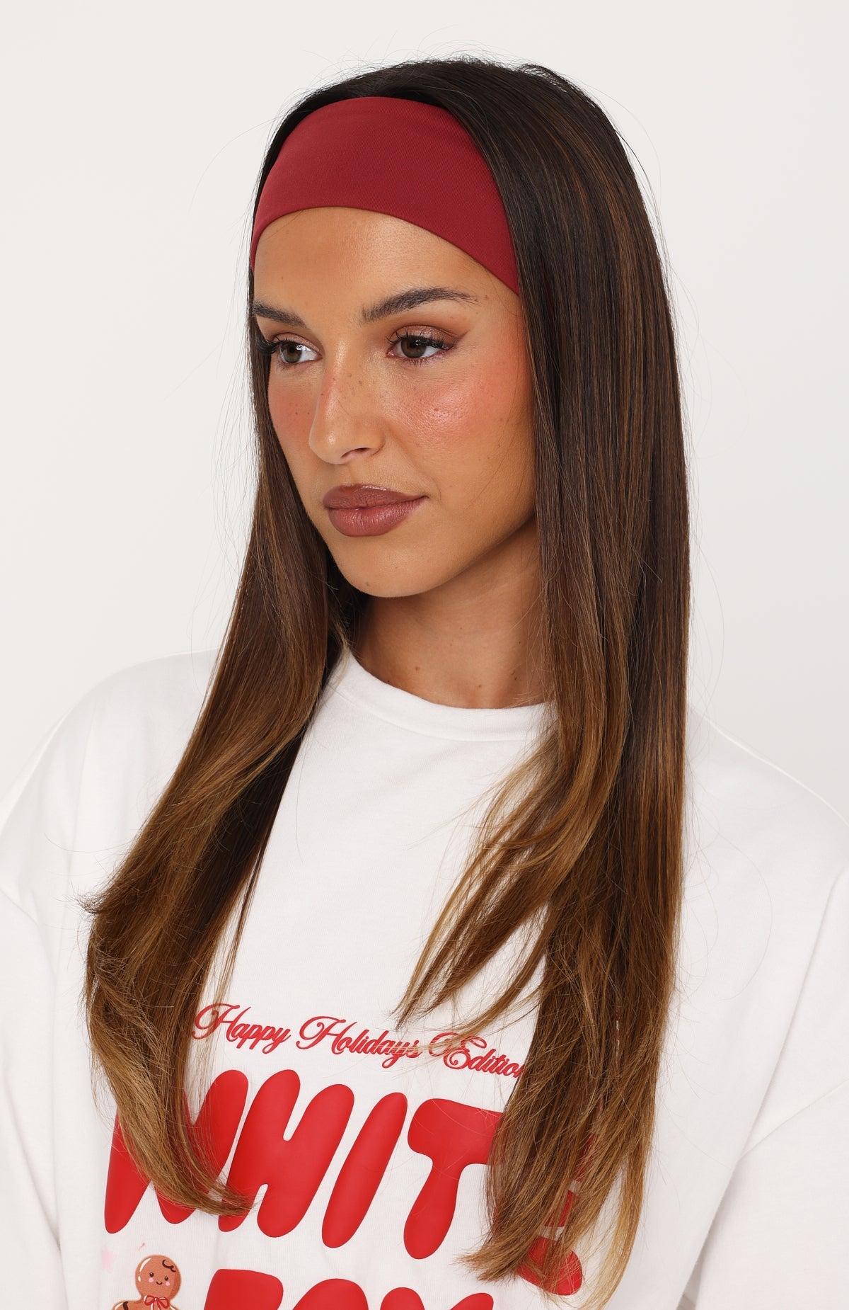 Staying Safe 2 Pack Headband Burgundy & Plaid