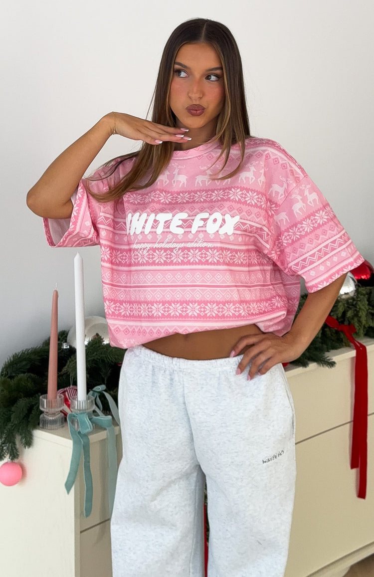 Warm & Cosy Oversized Tee Pink