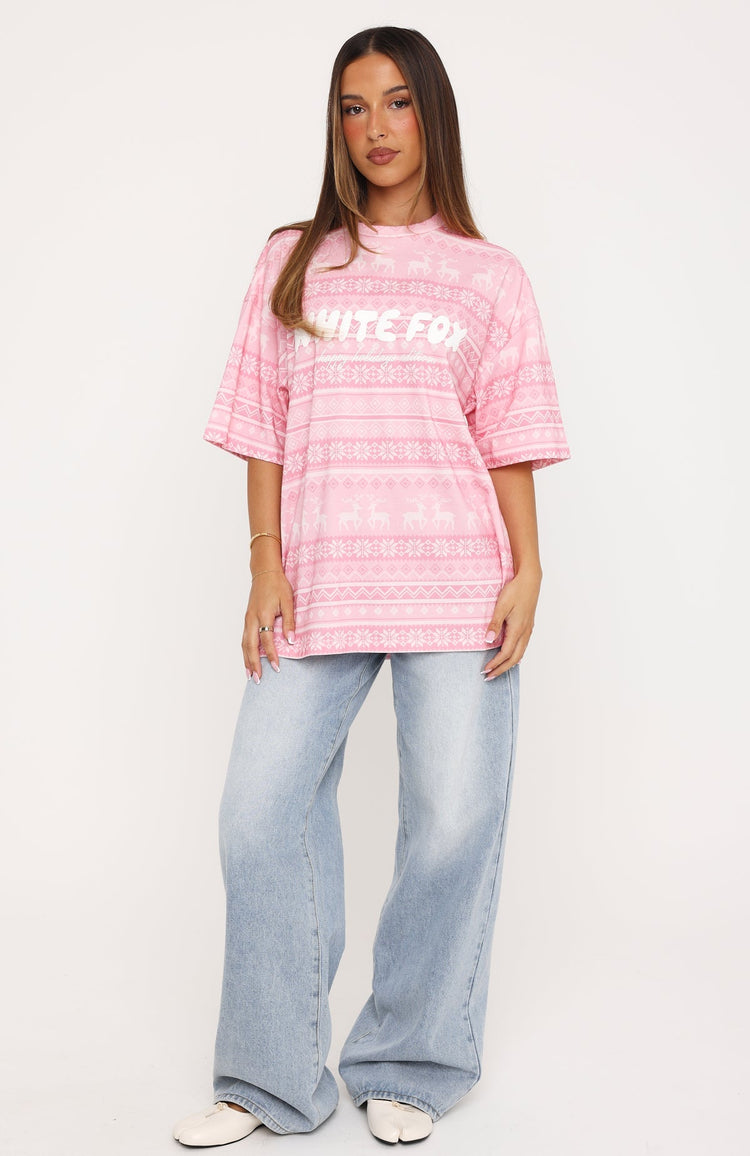 Warm & Cosy Oversized Tee Pink